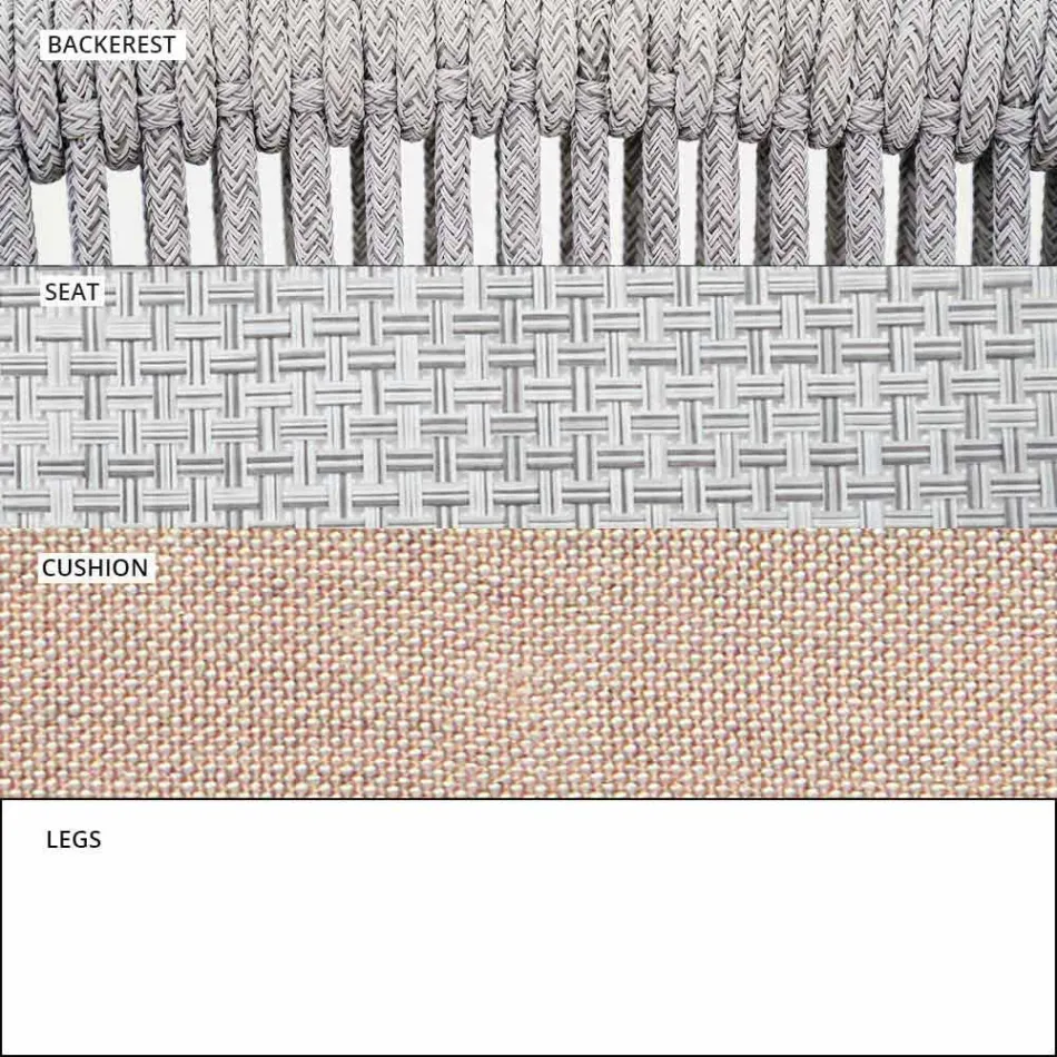 Venkovní stohovatelná potahová textilie se dvěma sedačkami - Smart by Varaschin Viadurini