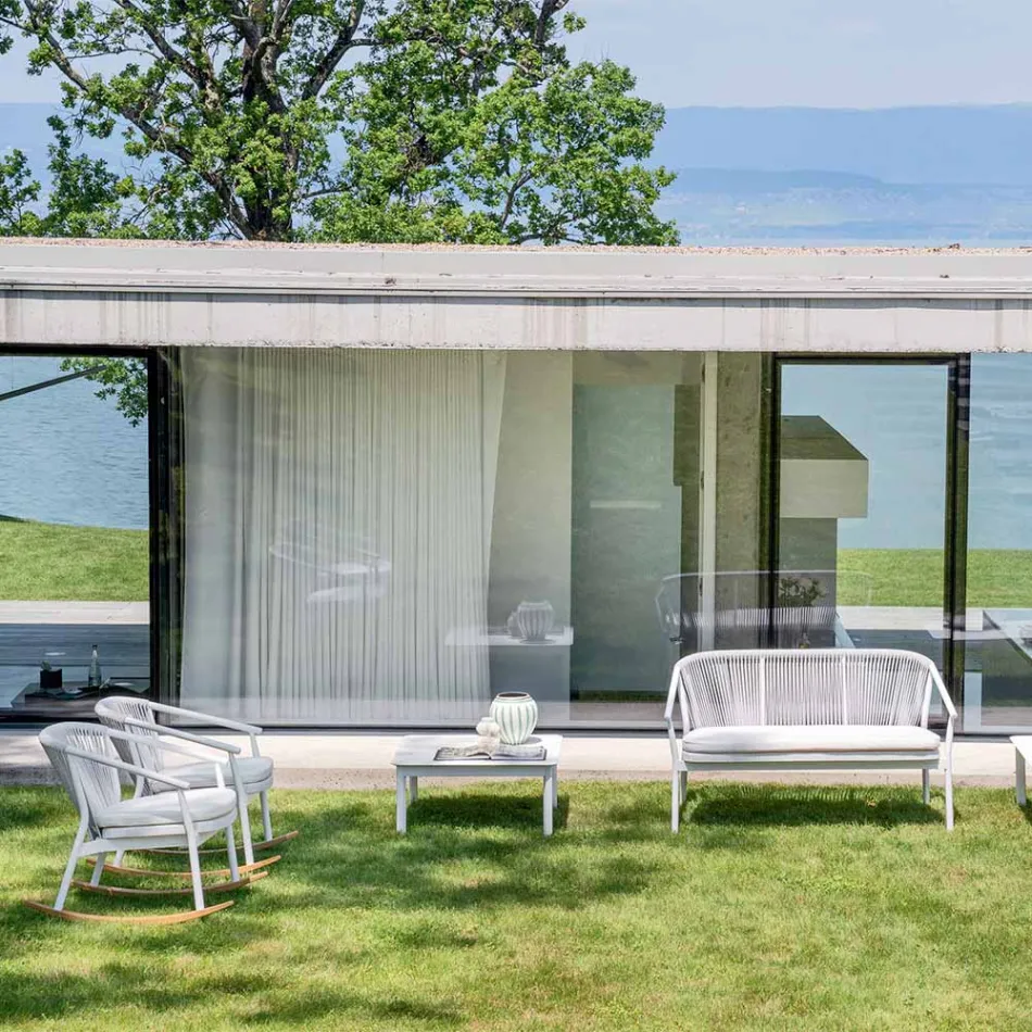 Venkovní stohovatelná potahová textilie se dvěma sedačkami - Smart by Varaschin Viadurini