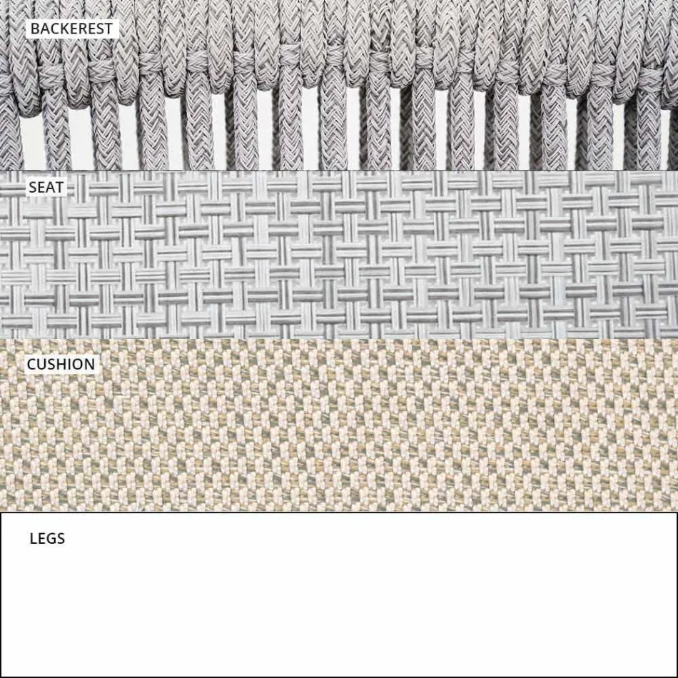 Venkovní stohovatelná potahová textilie se dvěma sedačkami - Smart by Varaschin Viadurini