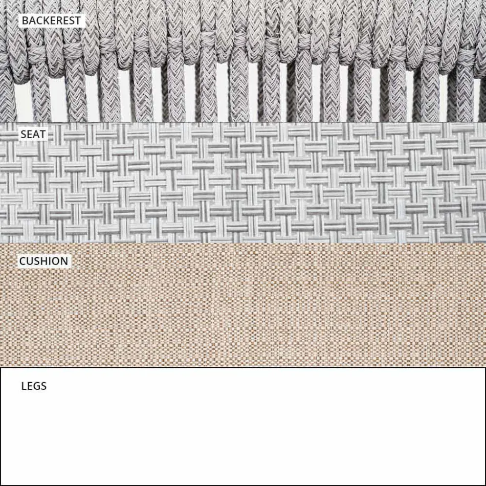 Venkovní stohovatelná potahová textilie se dvěma sedačkami - Smart by Varaschin Viadurini