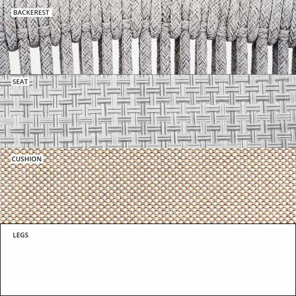 Venkovní stohovatelná potahová textilie se dvěma sedačkami - Smart by Varaschin Viadurini