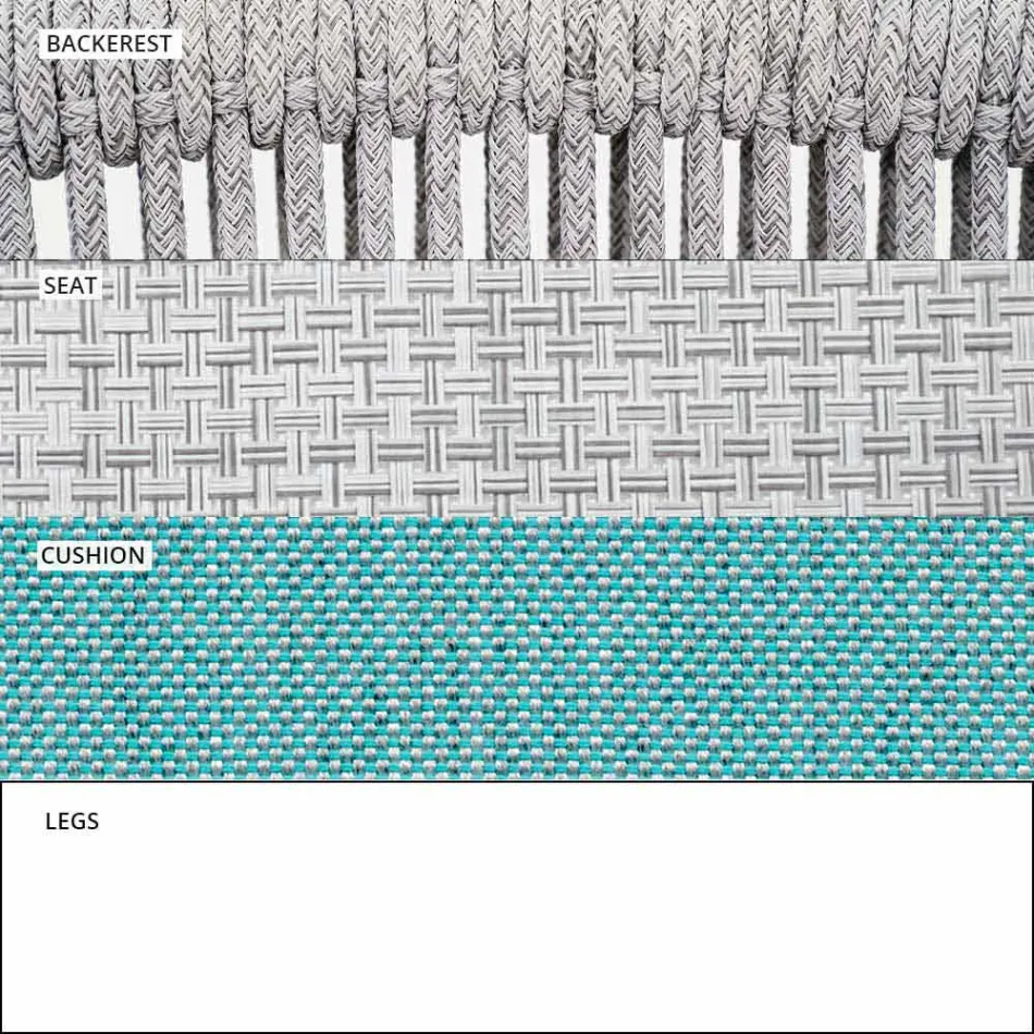 Venkovní stohovatelná potahová textilie se dvěma sedačkami - Smart by Varaschin Viadurini