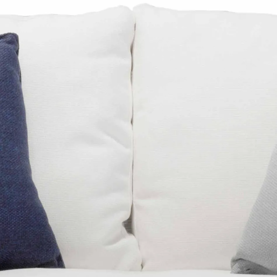 Venkovní pohovka z bílého polštáře z oceli a tkaného PVC - Ontario6 Viadurini