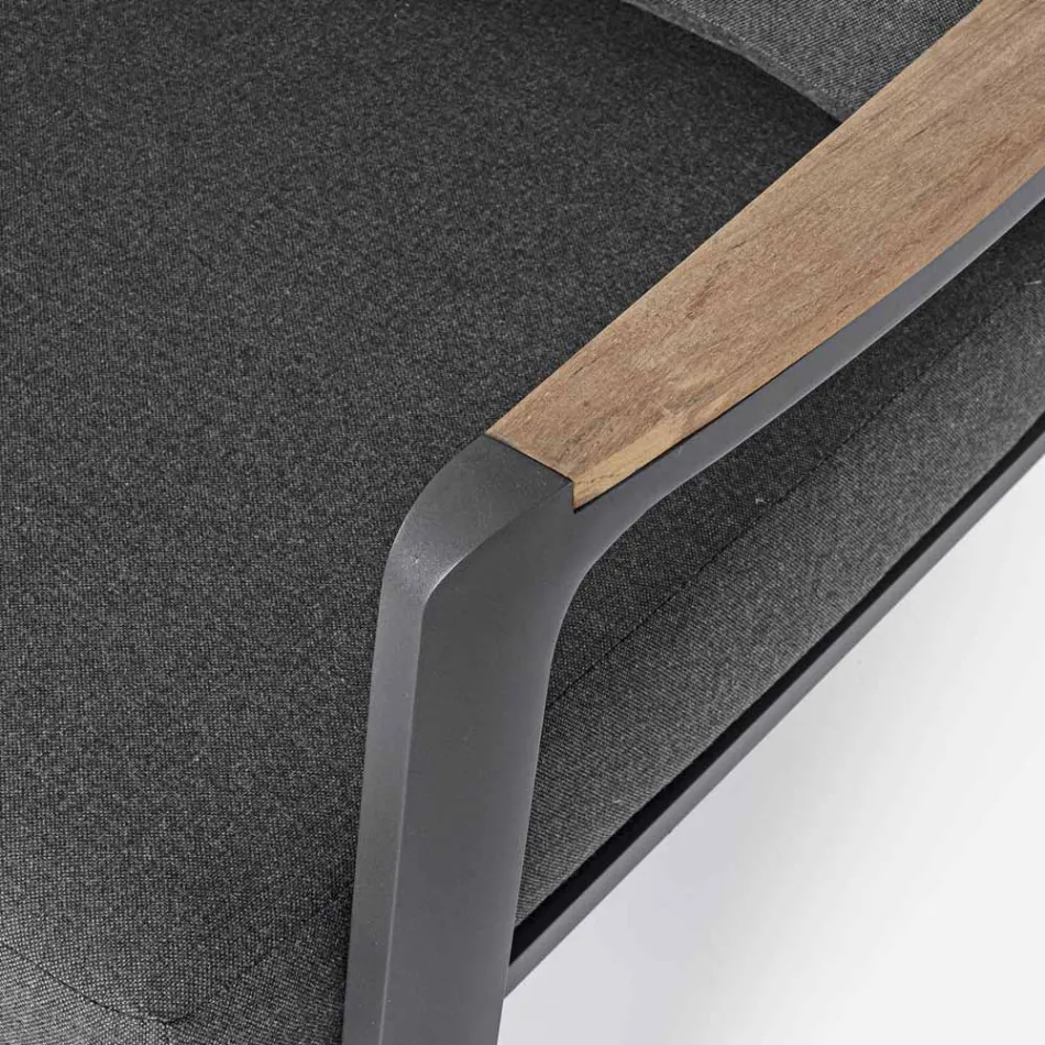 Venkovní pohovka z látky s hliníkovou konstrukcí, Homemotion - Cara Viadurini