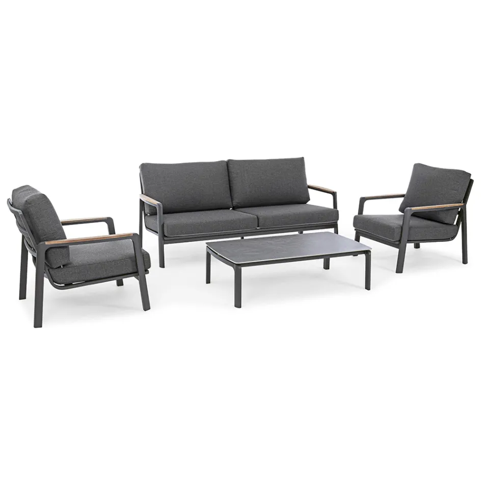 Venkovní pohovka z látky s hliníkovou konstrukcí, Homemotion - Cara Viadurini