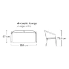 Zahradní pohovka s hliníkovou základnou a textilním sedákem Made in Italy - Maureen Viadurini