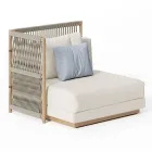 Modulární zahradní pohovka s nízkou dřevěnou konstrukcí Made in Italy - Rubik Viadurini