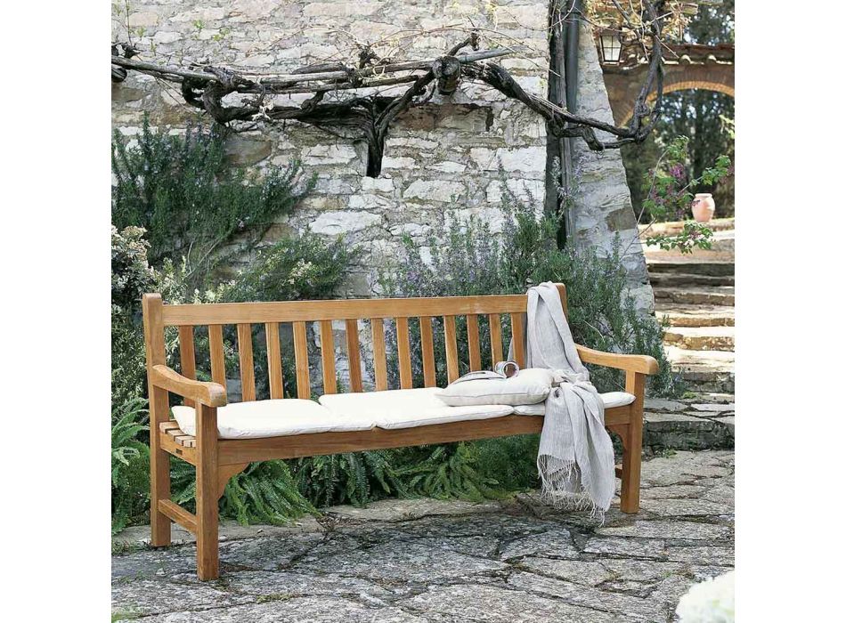 2 nebo 3místná zahradní pohovka z teakového dřeva Made in Italy - Sleepy Viadurini