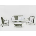 Zahradní pohovka z hliníku a lana - Asteria Viadurini