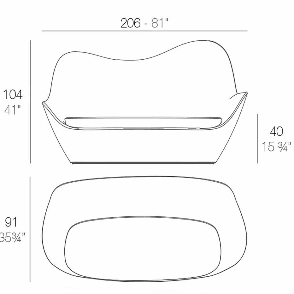 Moderní design polyethylenové zahradní pohovky Sabinas by Vondom Viadurini