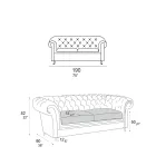 Vnitřní pohovka s dřevěnými nohami a kovovými kolečky Made in Italy - Giocoso Viadurini