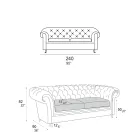 Vnitřní pohovka s dřevěnými nohami a kovovými kolečky Made in Italy - Giocoso Viadurini