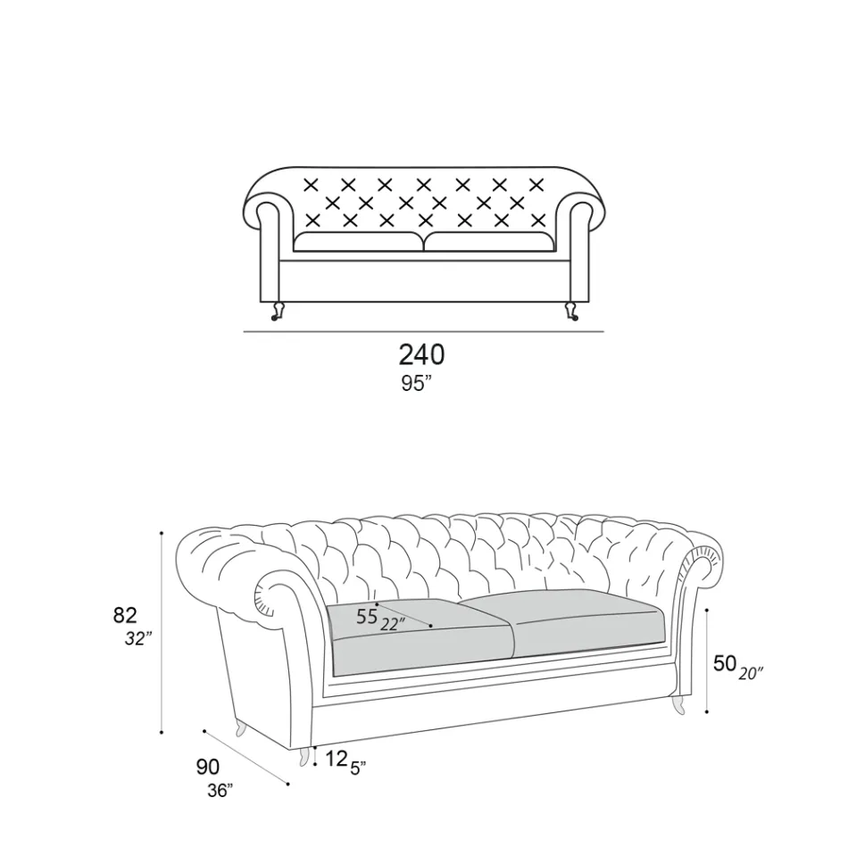 Vnitřní pohovka s dřevěnými nohami a kovovými kolečky Made in Italy - Giocoso Viadurini