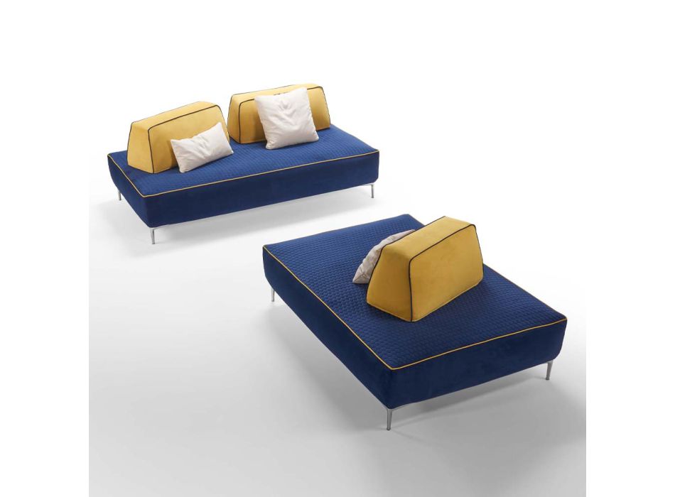 4místná modulární pohovka do obývacího pokoje z modré látky Made in Italy - Mykonos