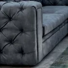 Pohovka do obývacího pokoje s polohovatelnou opěrkou hlavy a poloostrovem – rozpoutaná Viadurini