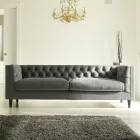 Pohovka do obývacího pokoje s dřevěnou konstrukcí a nožičkami Made in Italy - Comico Viadurini