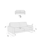 Pohovka do obývacího pokoje s podnožkou z chromovaného kovu - exkluzivně Viadurini
