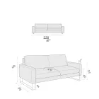Pohovka do obývacího pokoje s podnožkou z chromovaného kovu - exkluzivně Viadurini