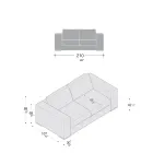 Pohovka do obývacího pokoje ze dřeva, polyuretanu a kovu vyrobená v Itálii - třpytivá Viadurini