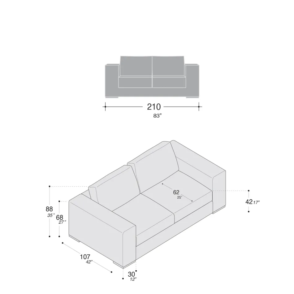 Pohovka do obývacího pokoje ze dřeva, polyuretanu a kovu vyrobená v Itálii - třpytivá Viadurini