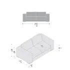 Pohovka do obývacího pokoje ze dřeva, polyuretanu a kovu vyrobená v Itálii - třpytivá Viadurini