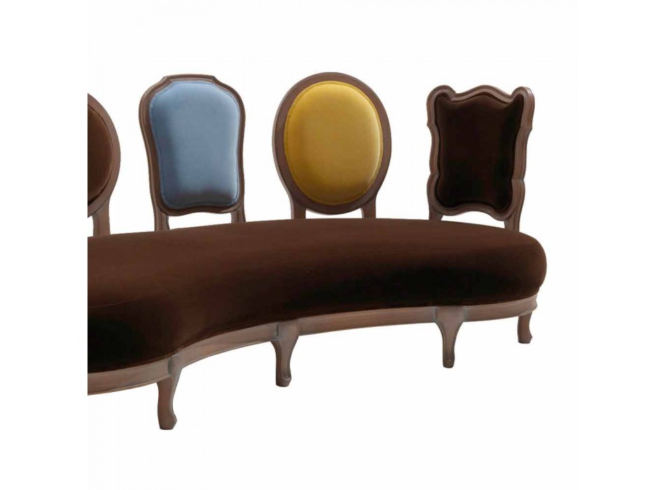 Pohovka luxusní design, 5 z masivního dřeva záda, made in Italy, Manno Viadurini