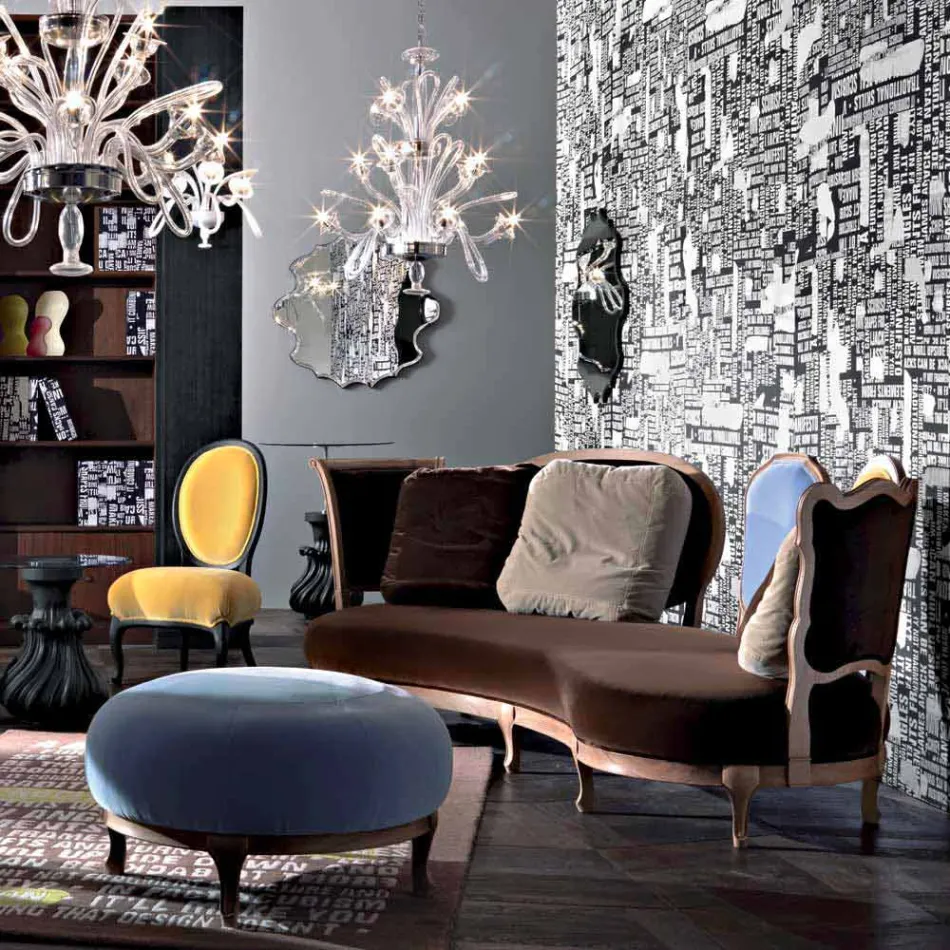 Pohovka luxusní design, 5 z masivního dřeva záda, made in Italy, Manno Viadurini