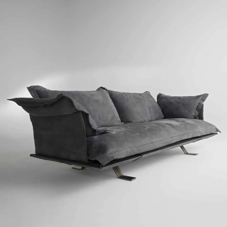 Moderní sofa provedení Shita kůže, 170, 220 nebo 250 cm Viadurini
