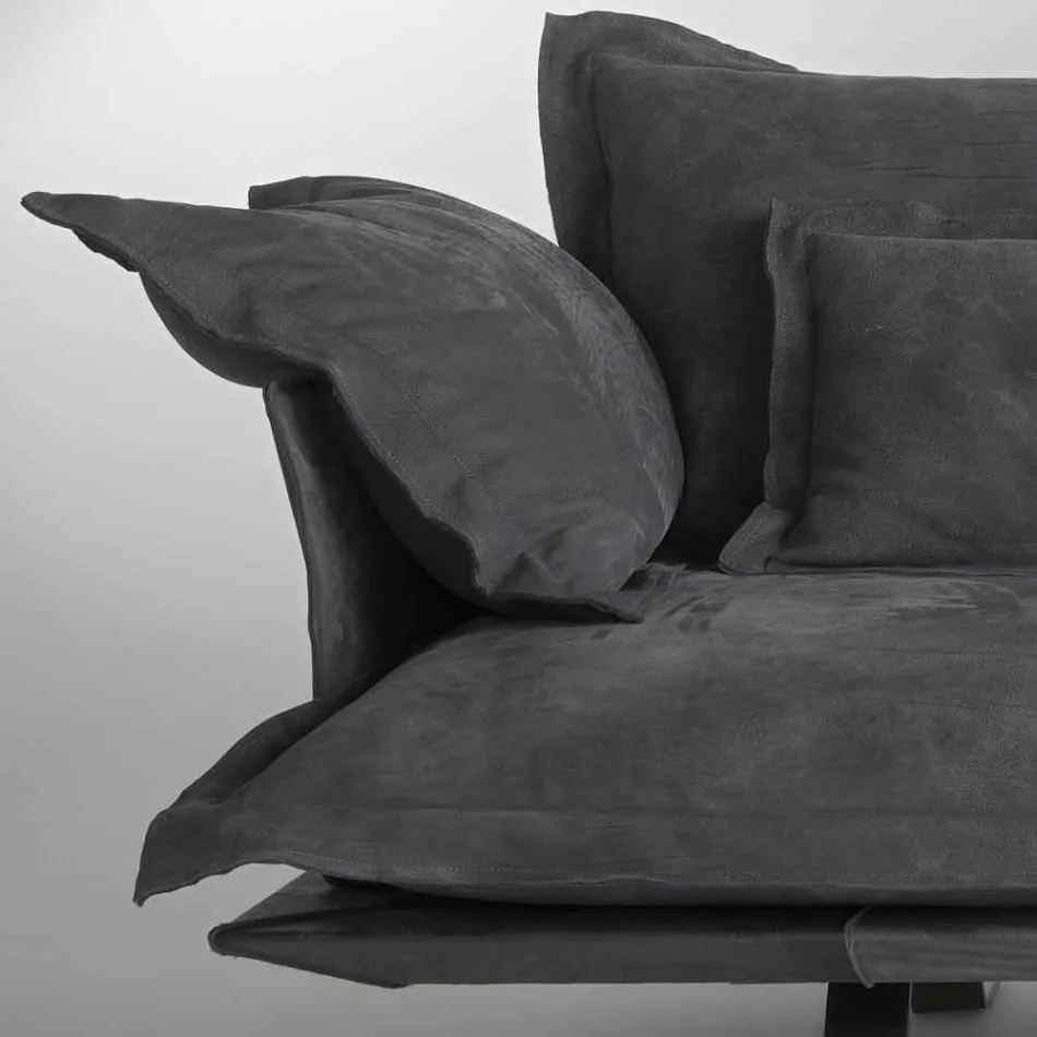 Moderní sofa provedení Shita kůže, 170, 220 nebo 250 cm Viadurini
