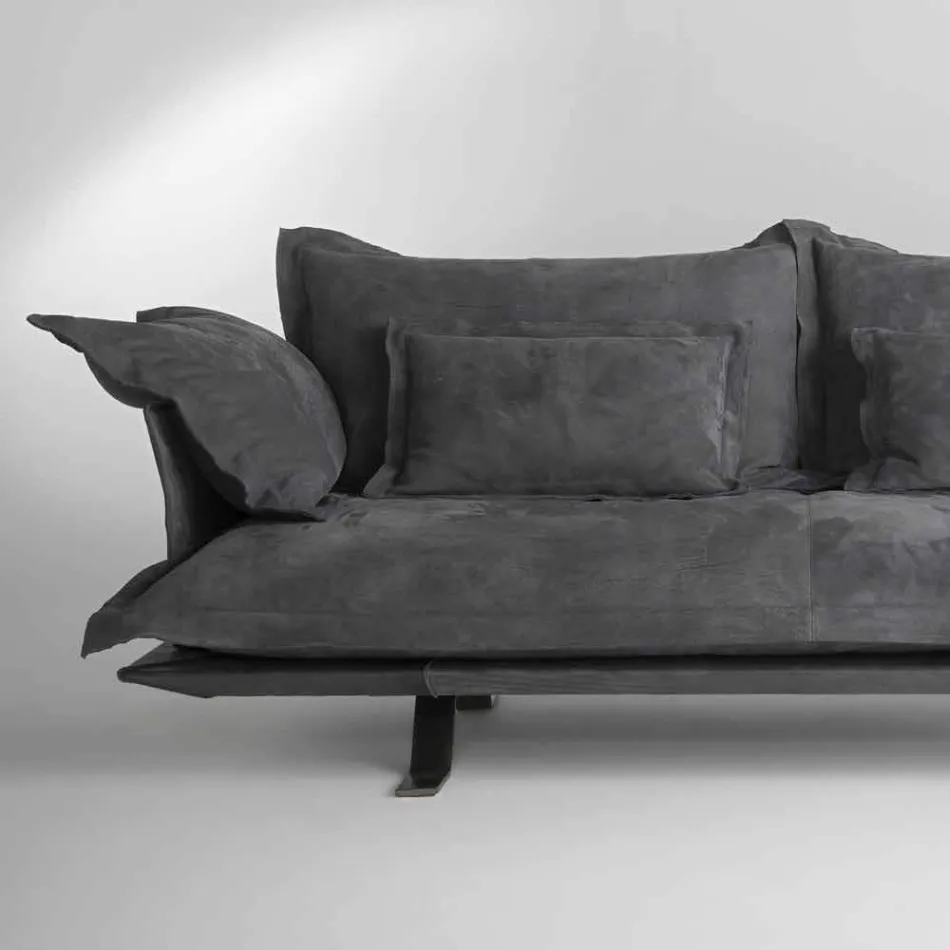 Moderní sofa provedení Shita kůže, 170, 220 nebo 250 cm Viadurini