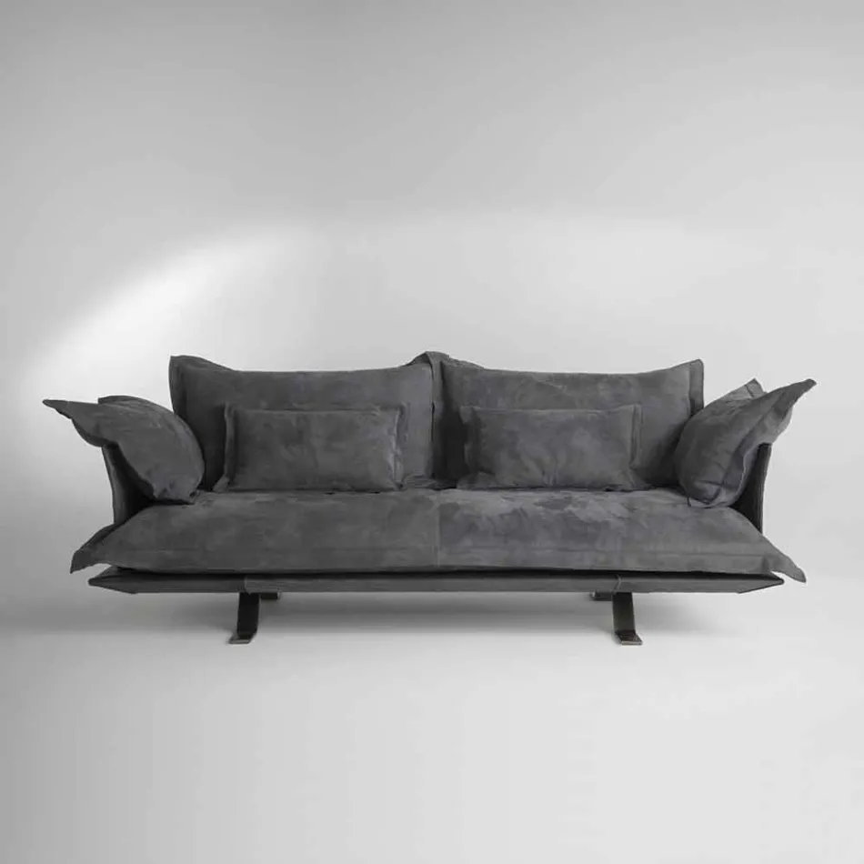 Moderní sofa provedení Shita kůže, 170, 220 nebo 250 cm Viadurini