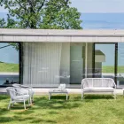 Zahradní skládací pohovka se dvěma sedadly z hliníku a tkaniny - inteligentní od společnosti Varaschin Viadurini