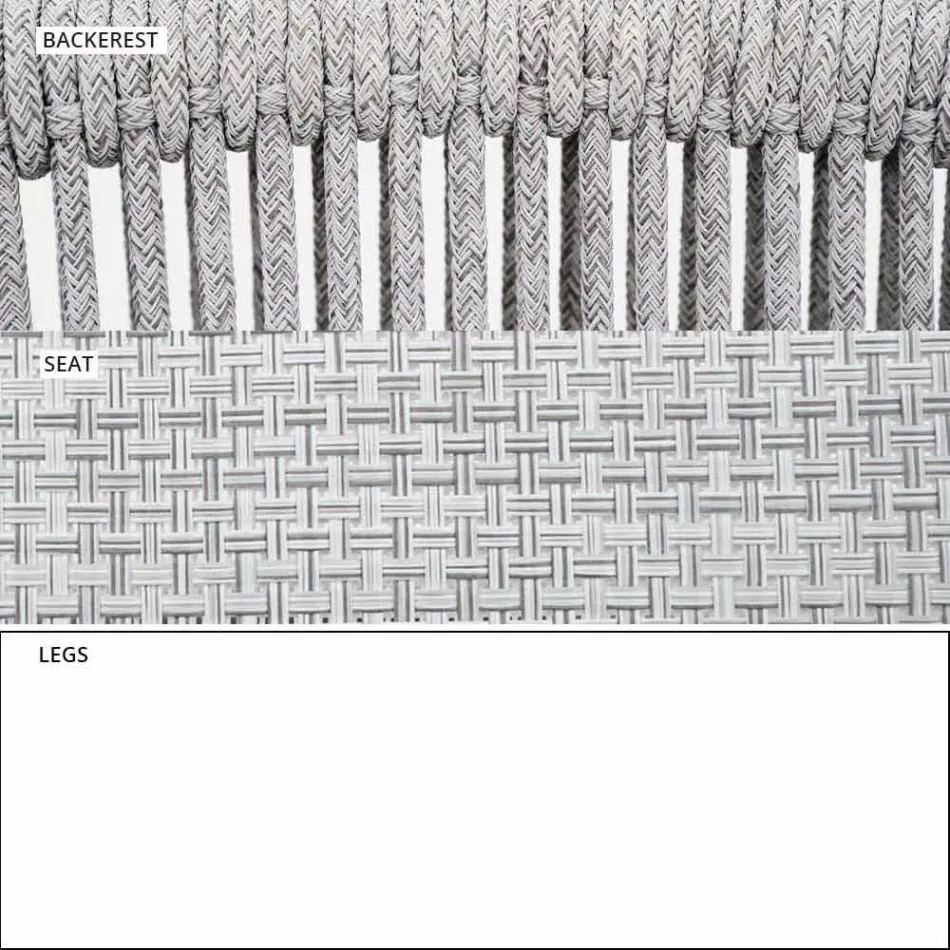 Zahradní skládací pohovka se dvěma sedadly z hliníku a tkaniny - inteligentní od společnosti Varaschin Viadurini