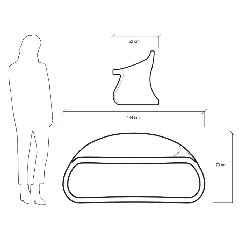 Dvoumístná vnitřní nebo venkovní pohovka z polyetylenu Made in Italy – dvoumístná Viadurini