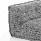 Polstrovaná dvoumístná etnická pohovka v Patchwork Fabric a Wood - Fiber Viadurini