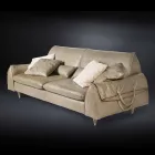 Masivního dřeva a kožená sedací souprava s opěrkami Eve pro objekty Viadurini