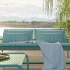 Kovová pohovka pro moderní zahradu Vysoká kvalita Made in Italy - Karol Viadurini