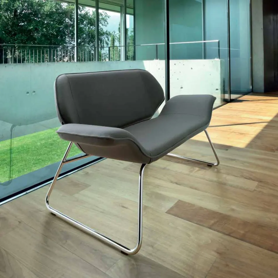 Vyrobeno v Itálii Cesare kože imitace kůže čeká pohovka Viadurini