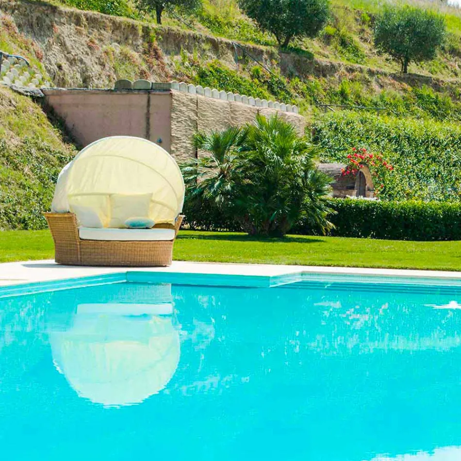 ostrov sofa relaxační zahrada s Hectorem vyrobené tkaní ručně, moderní design Viadurini