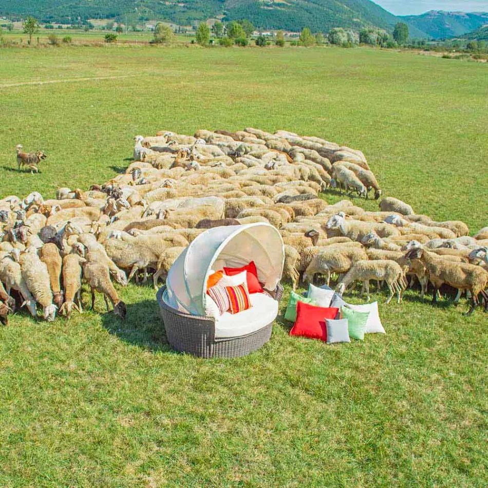 ostrov sofa relaxační zahrada s Hectorem vyrobené tkaní ručně, moderní design Viadurini