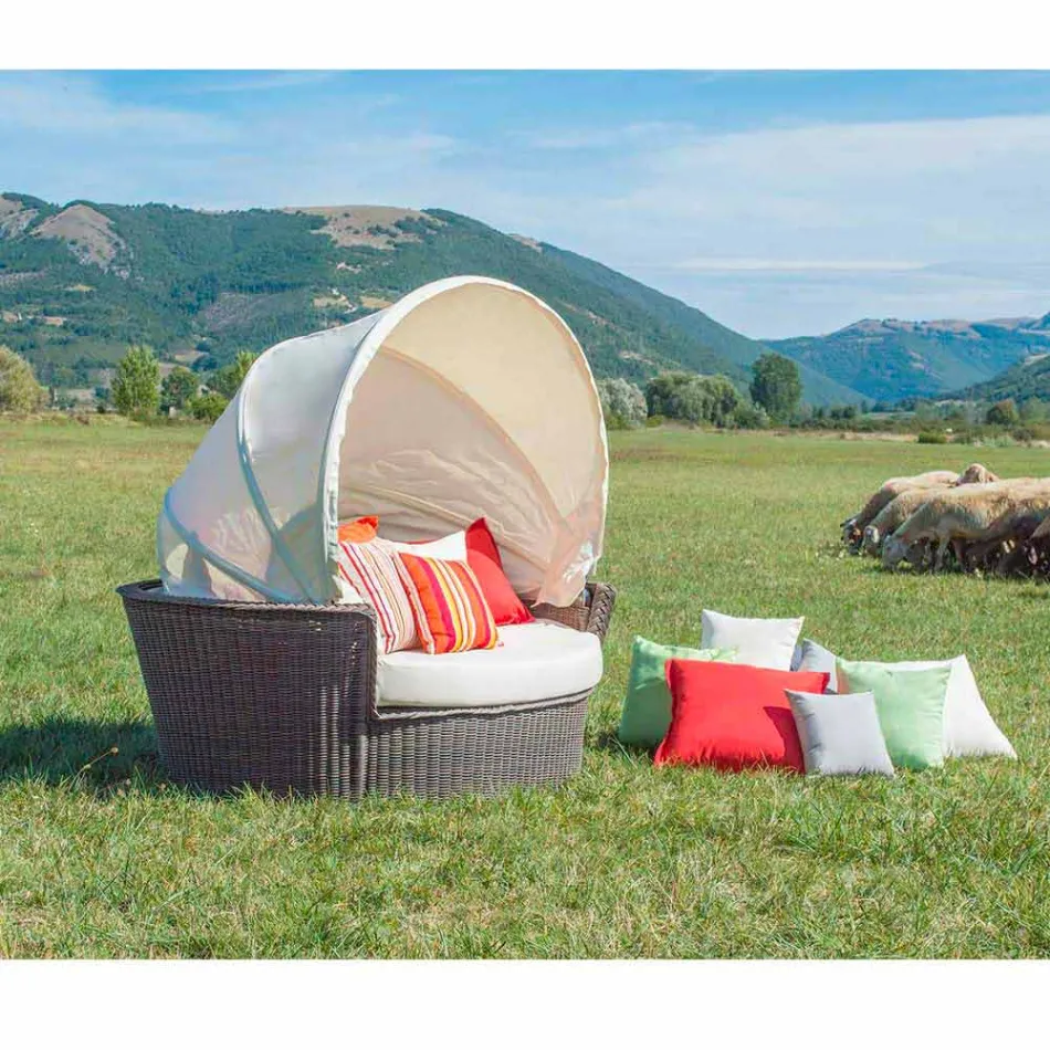 ostrov sofa relaxační zahrada s Hectorem vyrobené tkaní ručně, moderní design Viadurini