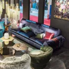 Pohovka tkanina s lineární dveří područkami Axel objektů Viadurini