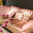 Lineární sofa v látce pracoval prošívaný classic Balú Viadurini