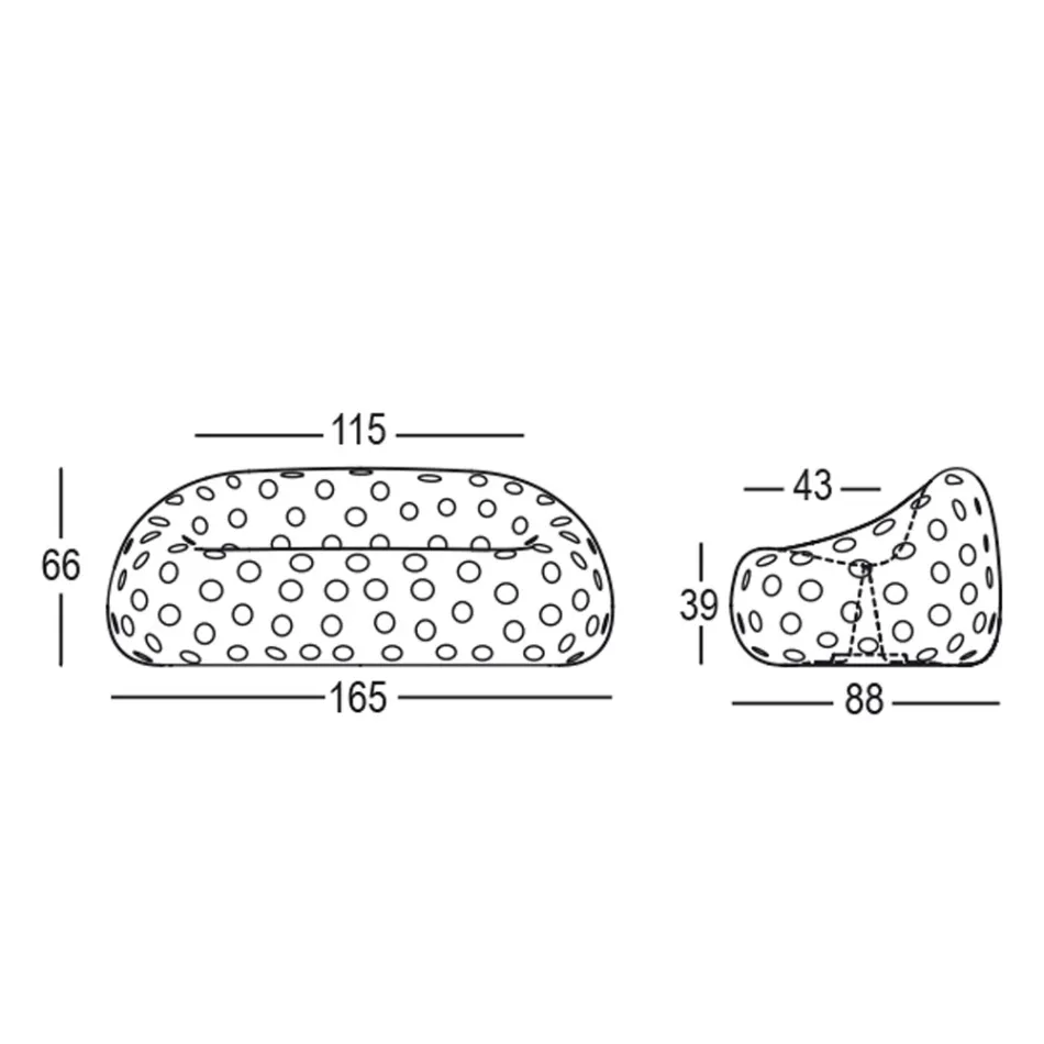 Světelná venkovní pohovka z polyetylenu s LED Made in Italy - Asso Viadurini