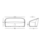 Světlá zahradní pohovka z polyetylenu s LED Made in Italy - červenec Viadurini