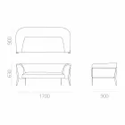 Moderní pohovka pro venkovní nebo vnitřní odnímatelný design vyrobený v Itálii - Carmine Viadurini