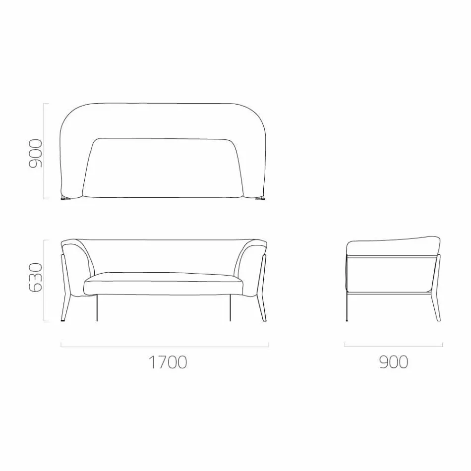 Moderní pohovka pro venkovní nebo vnitřní odnímatelný design vyrobený v Itálii - Carmine Viadurini