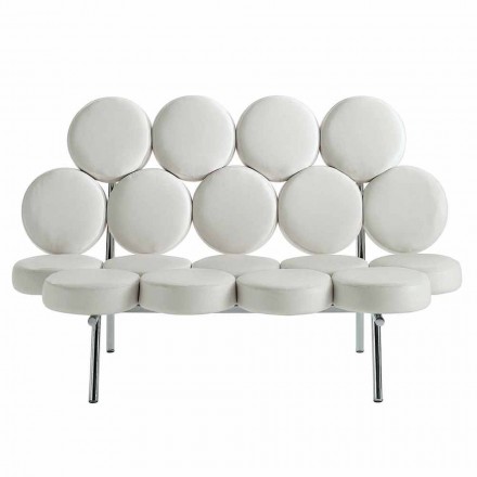 Moderní kožená pohovka s luxusním ocelovým rámem Made in Italy - Arthur Viadurini