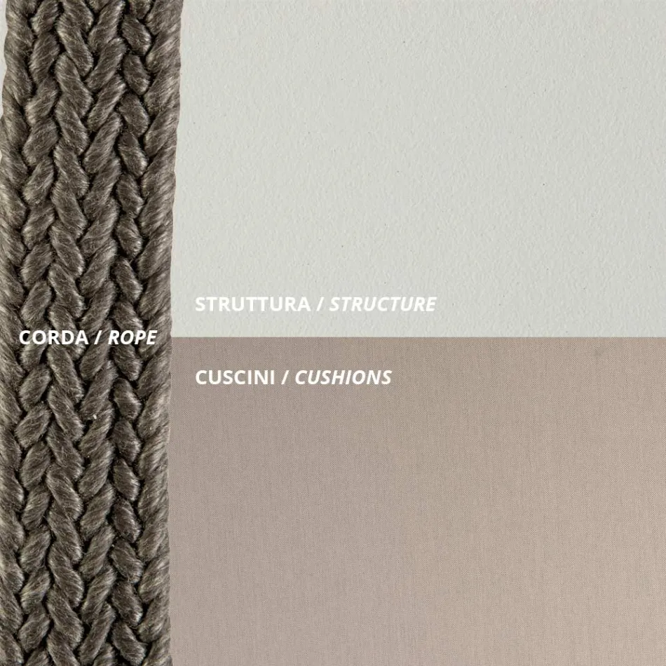 Venkovní pohovka z oceli Různé velikosti a včetně polštářů Vyrobeno v Itálii - Bronn Viadurini