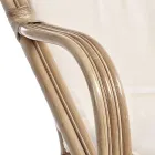 2místná venkovní pohovka pro zahradu v bílých ratanových polštářích - Maurizia Viadurini